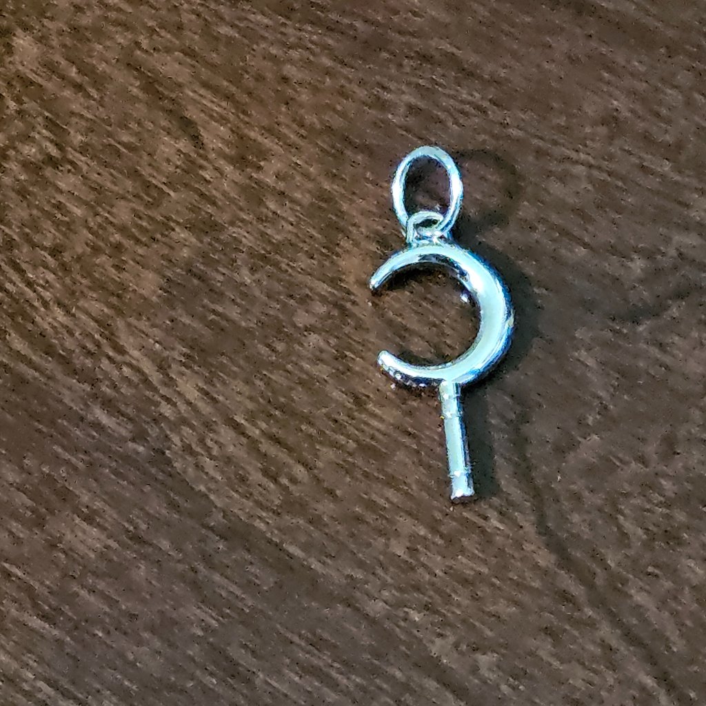 Rare Monica Rich Kosann Dream Crescent Moon Pocketwatch Key Sapphire 925 Charm — image 5 of 8